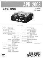Sony APR-2003 - Service Manual 
